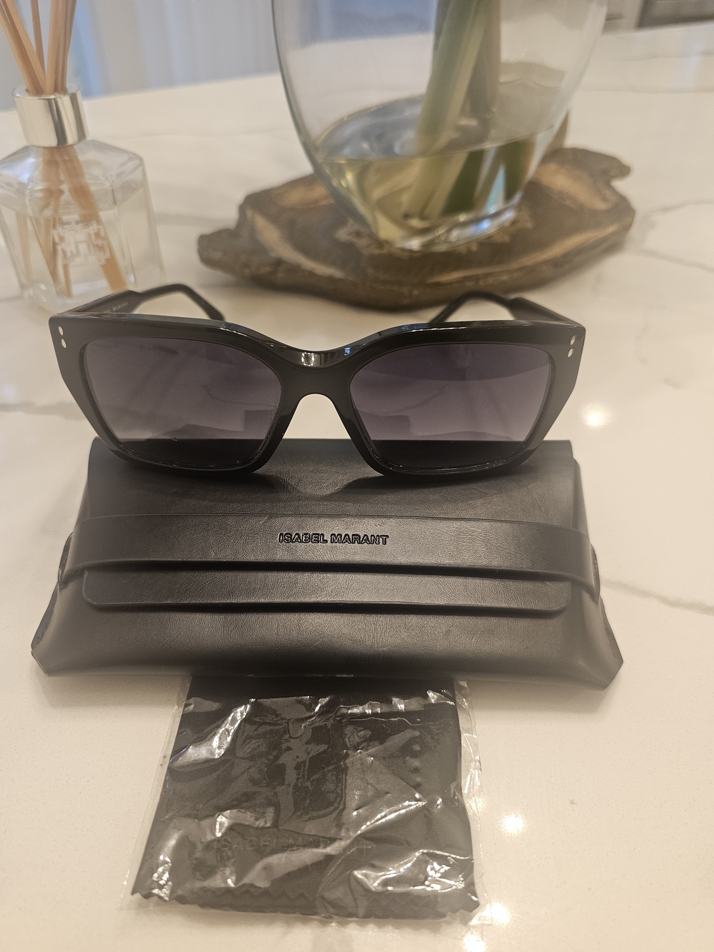 Isabel Marant Black Oversized Cat-Eye Sunglasses